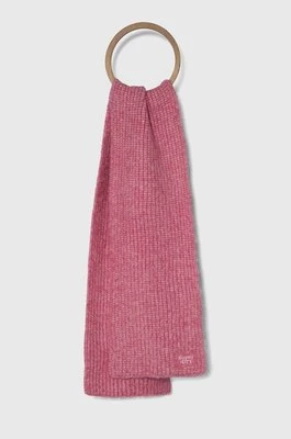 Superdry szalik z domieszką wełny kolor różowy melanżowy