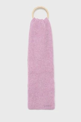 Superdry szalik z domieszką wełny kolor różowy wzorzysty