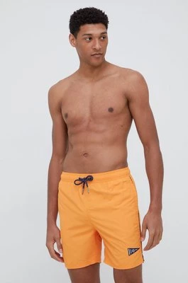 Superdry szorty kąpielowe kolor pomarańczowy