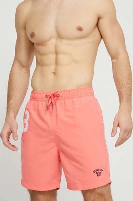 Superdry szorty kąpielowe kolor różowy