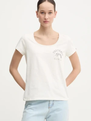 Superdry t-shirt bawełniany beżowy