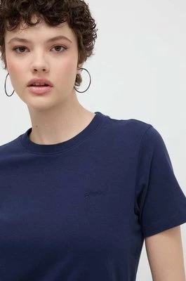 Superdry t-shirt bawełniany damski kolor granatowy