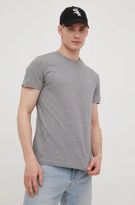 Superdry t-shirt bawełniany kolor szary gładki