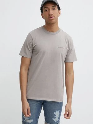 Superdry t-shirt bawełniany męski kolor beżowy gładki