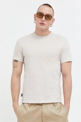 Superdry t-shirt bawełniany męski kolor beżowy melanżowy