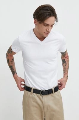 Superdry t-shirt bawełniany męski kolor biały gładki