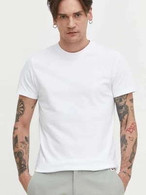 Superdry t-shirt bawełniany męski kolor biały gładki