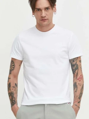 Superdry t-shirt bawełniany męski kolor biały gładki