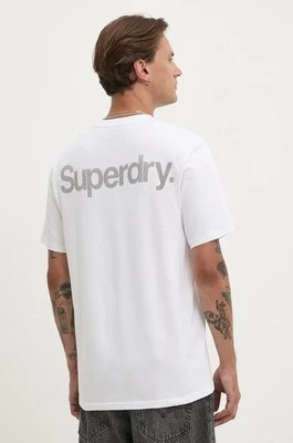 Superdry t-shirt bawełniany męski kolor biały z nadrukiem M1012032A-T7X