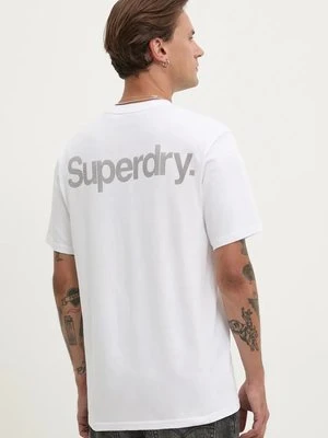 Superdry t-shirt bawełniany męski kolor biały z nadrukiem M1012032A-T7X