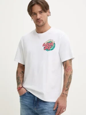 Superdry t-shirt bawełniany męski kolor biały z nadrukiem M1012107A-01C