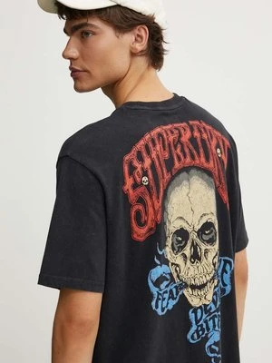 Superdry t-shirt bawełniany męski kolor czarny z nadrukiem M1012047A-8IT