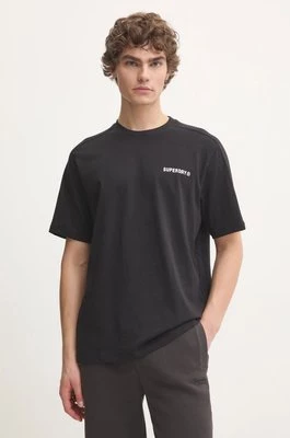 Superdry t-shirt bawełniany męski kolor czarny z nadrukiem M1012083A-02A