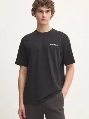 Superdry t-shirt bawełniany męski kolor czarny z nadrukiem M1012083A-02A