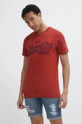 Superdry t-shirt bawełniany męski kolor czerwony melanżowy