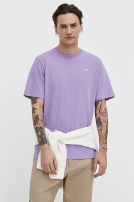 Superdry t-shirt bawełniany męski kolor fioletowy z aplikacją