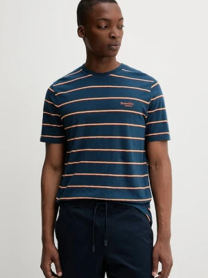 Superdry t-shirt bawełniany męski kolor niebieski wzorzysty M1012209A-F8Y
