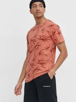 Superdry t-shirt bawełniany męski kolor pomarańczowy wzorzysty