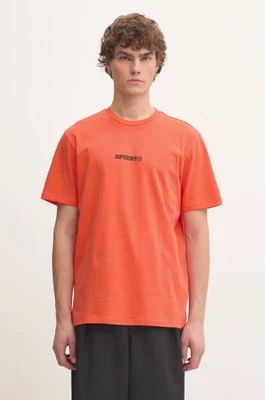 Superdry t-shirt bawełniany męski kolor pomarańczowy z aplikacją M1012028A-UM2