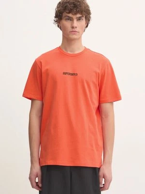 Superdry t-shirt bawełniany męski kolor pomarańczowy z aplikacją M1012028A-UM2