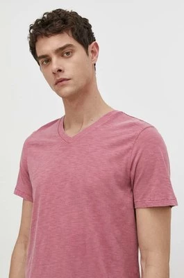 Superdry t-shirt bawełniany męski kolor różowy gładki
