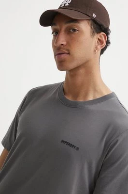 Superdry t-shirt bawełniany męski kolor szary gładki