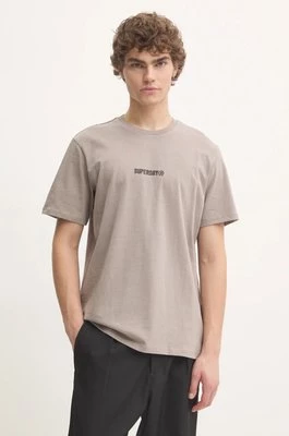 Superdry t-shirt bawełniany męski kolor szary z aplikacją M1012028A-1PC