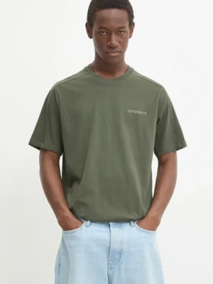 Superdry t-shirt bawełniany męski kolor zielony gładki M1012083A-1IP