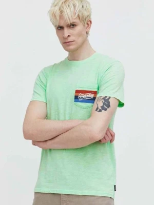 Superdry t-shirt bawełniany męski kolor zielony z nadrukiem