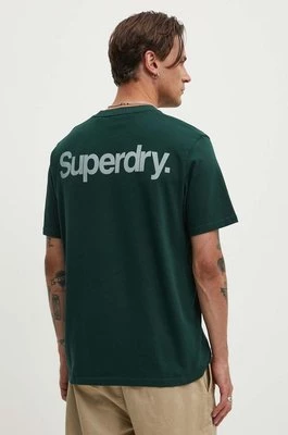 Superdry t-shirt bawełniany męski kolor zielony z nadrukiem M1012032A-27E