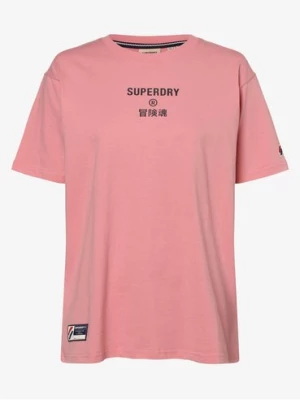 Superdry T-shirt damski Kobiety Bawełna różowy nadruk,