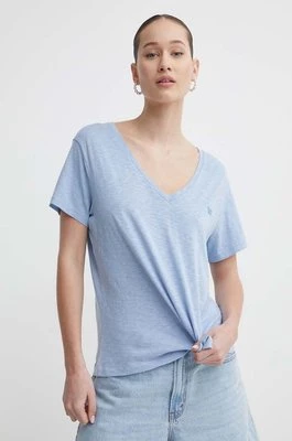 Superdry t-shirt damski kolor niebieski