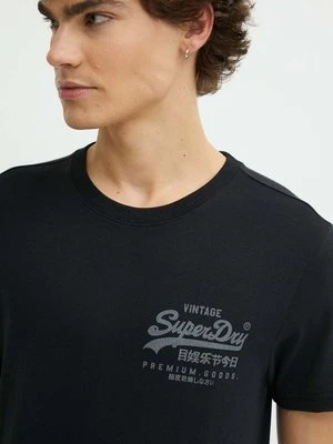 Superdry t-shirt kolor czarny z nadrukiem M1011979A-9RN