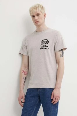 Superdry t-shirt męski kolor beżowy melanżowy