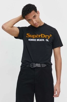 Superdry t-shirt męski kolor czarny z nadrukiem