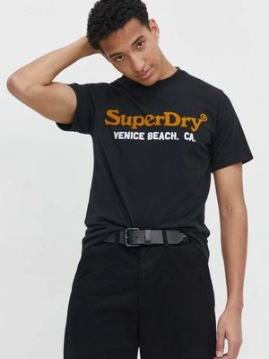 Superdry t-shirt męski kolor czarny z nadrukiem