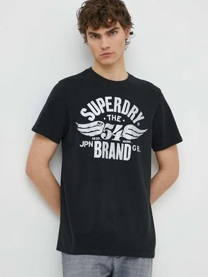 Superdry t-shirt męski kolor czarny z nadrukiem