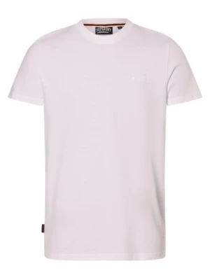 Superdry T-shirt męski Mężczyźni Bawełna biały jednolity,