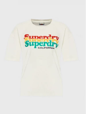 Superdry T-Shirt Vintage Cali Stripe W1010847A Écru Regular Fit