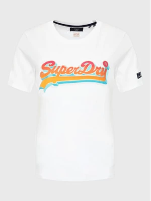 Superdry T-Shirt Vintage Vl Seasonal W1010790A Biały Regular Fit
