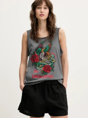 Superdry top bawełniany kolor szary W6012044A-U4M