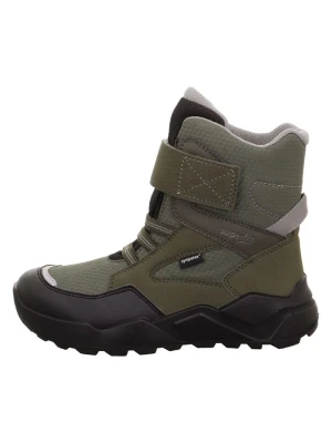 superfit Skórzane botki zimowe "Rocket" w kolorze khaki rozmiar: 36