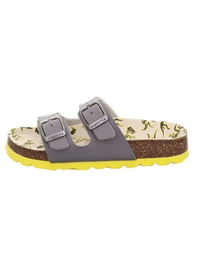 superfit Skórzane klapki w kolorze szaro-żółtym rozmiar: 27