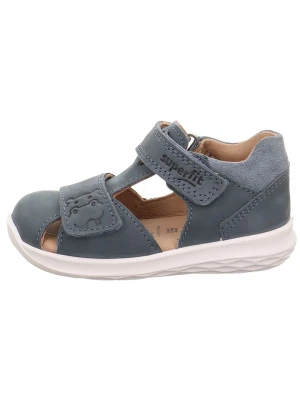 superfit Skórzane półsandały "Bumblebee" w kolorze granatowym rozmiar: 22