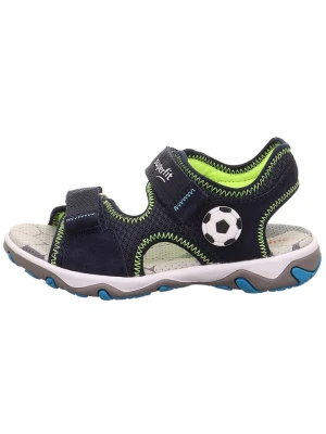 superfit Skórzane sandały "Mike 3.0" w kolorze czarno-zielonym rozmiar: 32