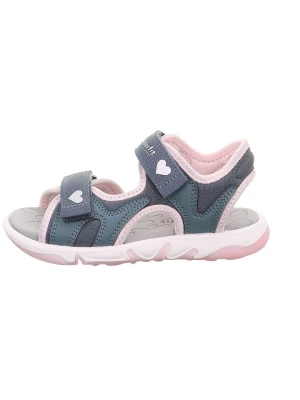 superfit Skórzane sandały "Pebbles" w kolorze granatowo-jasnoróżowym rozmiar: 30