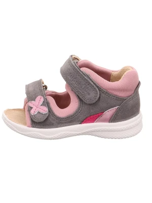 superfit Skórzane sandały w kolorze szaro-jasnoróżowym rozmiar: 24