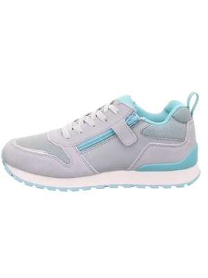 superfit Skórzane sneakersy "Dash" w kolorze szaro-błękitnym rozmiar: 31