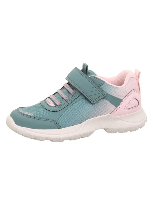 superfit Skórzane sneakersy "Rush" w kolorze jasnoróżowo-zielonym rozmiar: 27