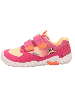 superfit Skórzane sneakersy "Trace" w kolorze różowo-żółtym do chodzenia na boso rozmiar: 34